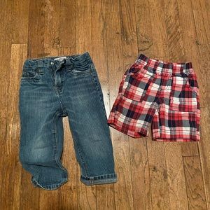 2 pairs of 2T pants/jeans/shorts